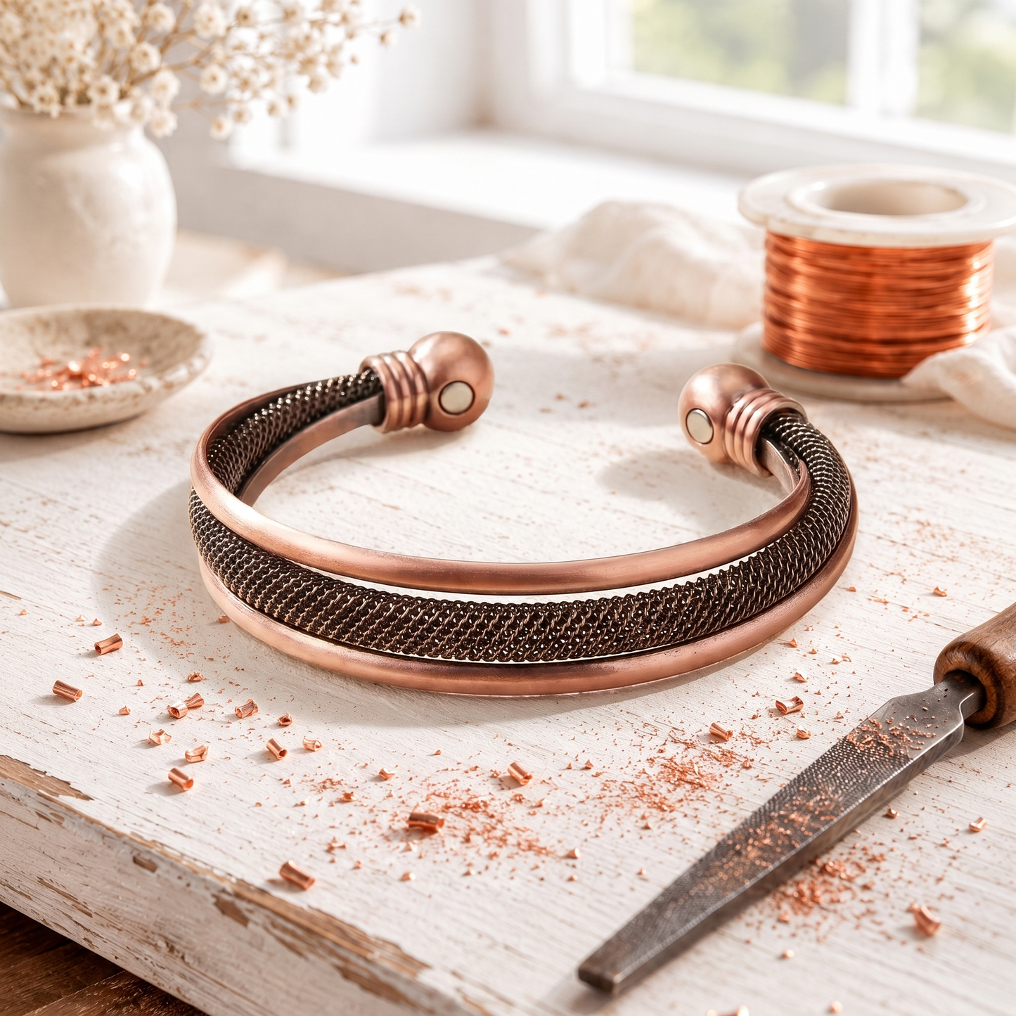 Bracelet en cuivre Lattice