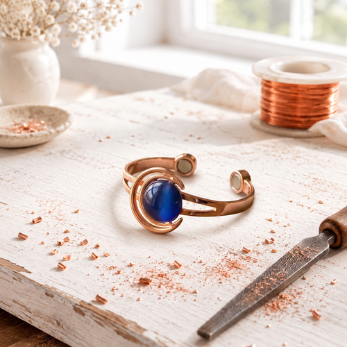 Bracelet en cuivre en croissant