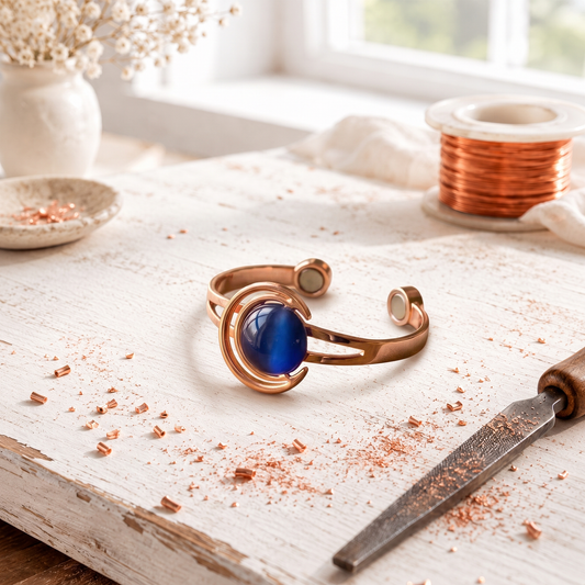 Bracelet en cuivre en croissant