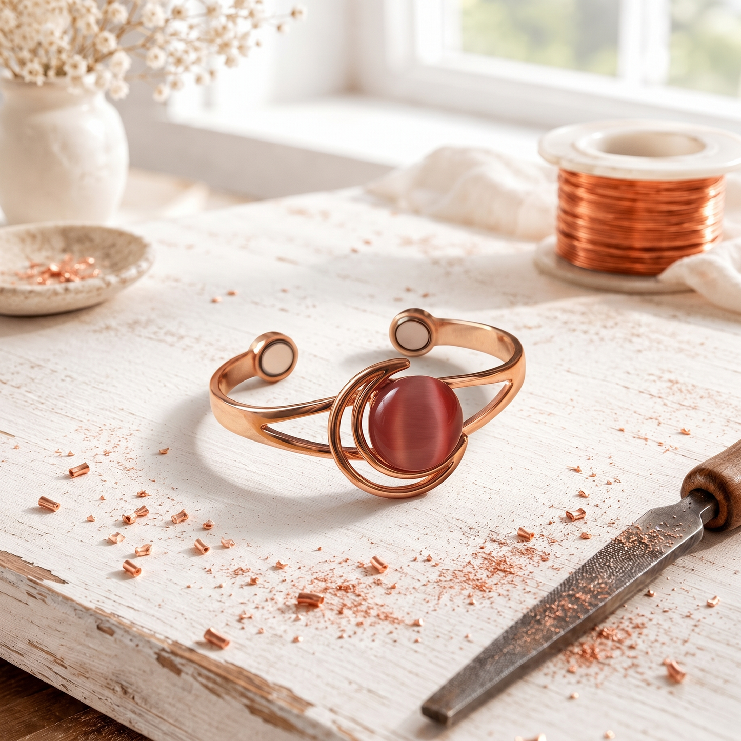 Bracelet en Cuivre Rose Hearth