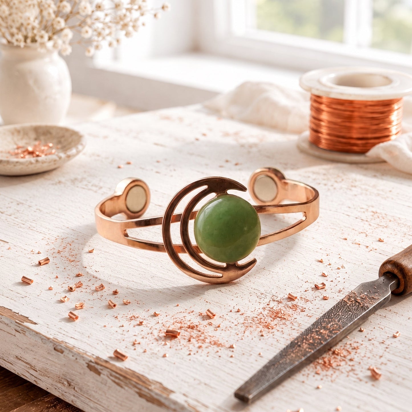 Bracelet en Cuivre Vert Lunara
