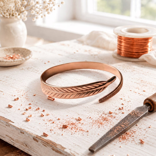 Bracelet en cuivre à pétales