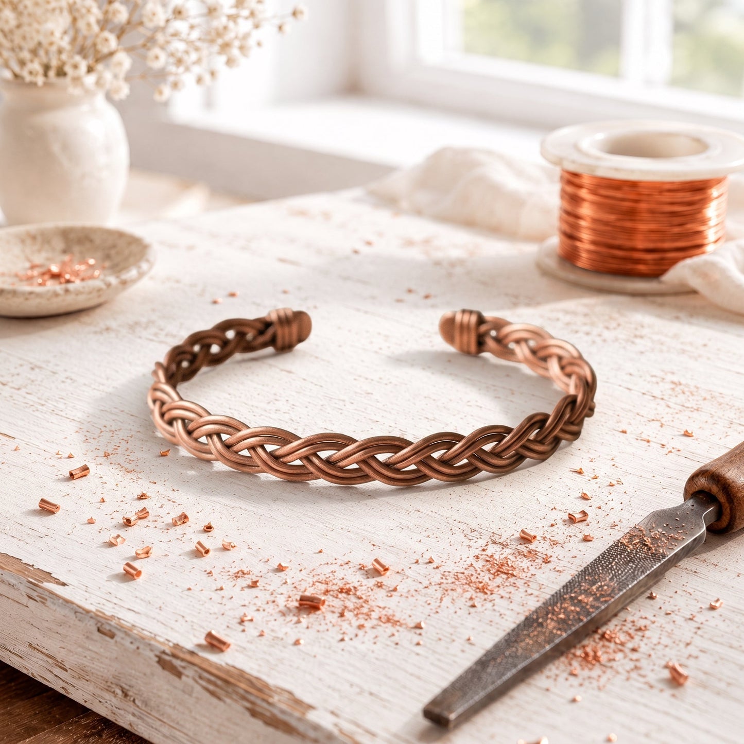 Bracelet de cheville Entwine en cuivre